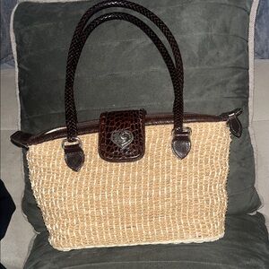 Brighton Tan and Brown Woven Tote